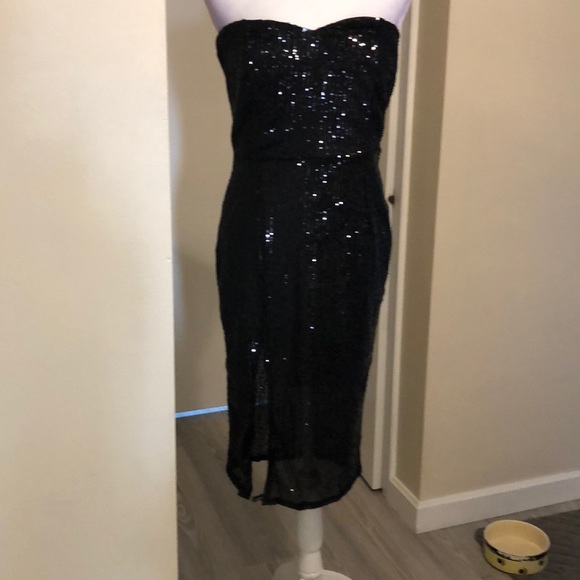 Fits 8-10 sweetheart high slits glitter midi - Picture 2 of 8